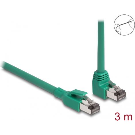 Cable de CAT.6 RJ45 PROFINET SF/UTP 90Â° acodado de 3 m verde