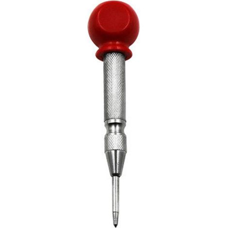 Halbautomatischer Bohrstift-Körner, Federmarkierungs-Startlochwerkzeug, 1 Stück, Hardware-Zubehör (Silber mit Kappe)