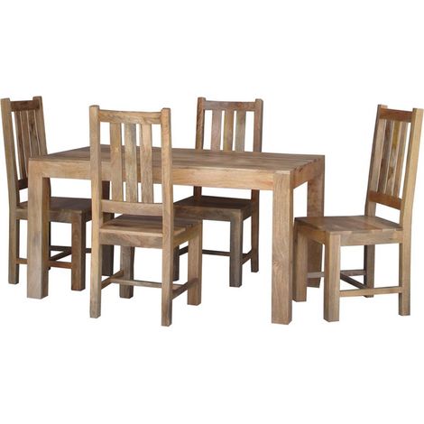 Dakota Dining Table - Mango Wood - L90 x W145 x H76 cm - Light Finish