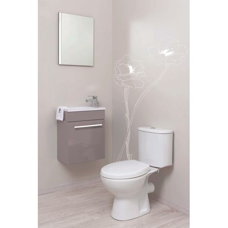ONDEE - NINO Lavabo esquinero  - 44cm - lacado - Entregado en kit - topo (1/5)