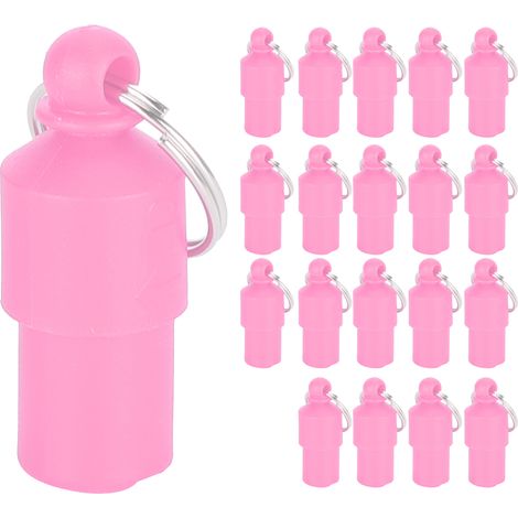 Lot de 20 étiquettes anti-perte pour animaux de compagnie (chien/chat) avec nom et adresse, à ranger dans un tube en forme de collier (rose) (1/5)
