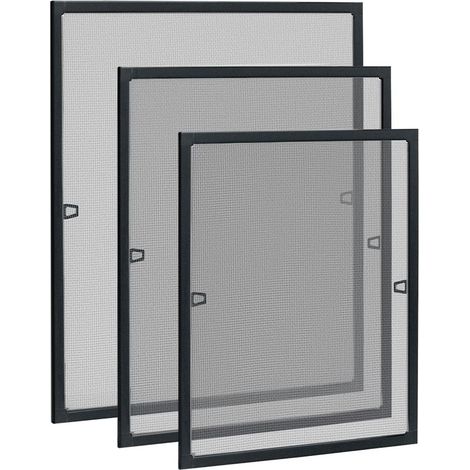 Fliegengitter Fenster Anthrazit 80x100cm, Insektenschutz Spannrahmen ohne Bohren (1/5)