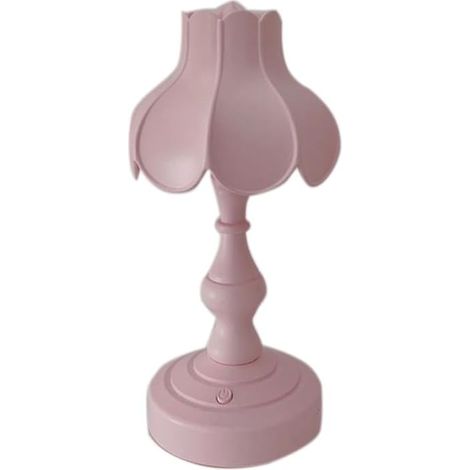 Lampe de Bureau, Feuille de Lotus rétro ingénieuse Belle 3 Sources de lumière Petite Lampe de Nuit de Table pour Chambre de Filles (Pink) (1/5)