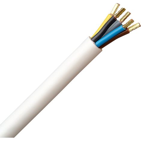 Kopp 156005047 - Guaina portacavi per piastre elettriche H05 VV-F 3G, 2.5 mm², 5 m, colore: Bianco