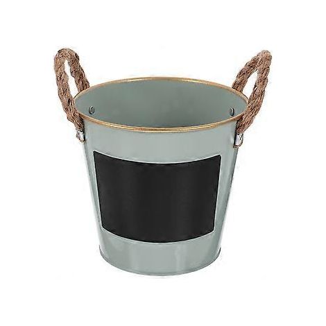 Pot de fleurs en fer pour plantes succulentes, petit pot de fleurs vintage (bleu)