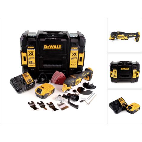 DeWalt DCS 356 P1 Akku Multitool 18V Brushless + 35tlg. Zubehör + 1x Akku 5,0 Ah + Ladegerät + TSTAK