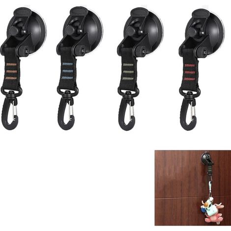 Set mit 8 robusten Saugnapfhaken für Camping, mit 360°-Drehung und D-Ring (1/5)