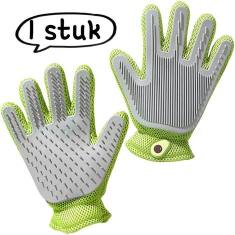 pièce - Gants pour caresser les chats - Brosse pour enlever les poils de chat - Accessoires en silicone pour enlever les poils d'animaux domestiques - (Caresser à l'avant, caresser à l'arrière) Main d (1/5)