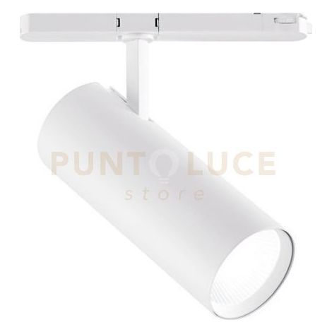 Proiettore a binario trifase GFA 40W 3320lm 3000K LED CREE - Bianco Opaco, Struttura in alluminio, Orientabile - Gealuce