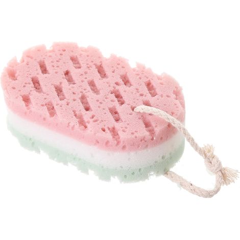 Spugna da bagno 4 pezzi Spugna esfoliante resistente e confortevole per la casa e i tipi di pelle Verde Bianco (1/5)