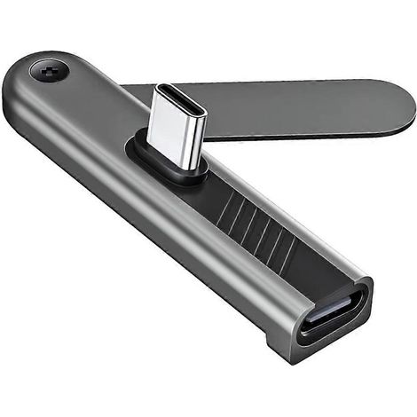 240-W-Schnellladeadapter für Smartphones, USB-C-Stecker auf Buchse mit Ständer, USB 2.0 OTG-Lade- und Datenübertragungskonverter (1/5)