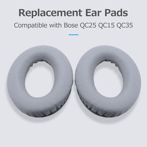 Coussinets d'oreille de rechange en mousse à mémoire de forme pour casque audio Bose QC25, QC15 et QC35 (gris argenté) (1/5)