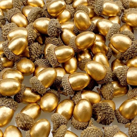 Künstliche Goldene Eicheln 50 Stück Home Weihnachtsdeko Herbst Dekor (1/5)