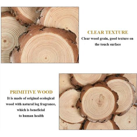 12PCS Tranches de Bois Naturel 10 11cm Épaisseur de 10mm, Rondelle Rond en Bois Rustique pour Artisanat Bricolage Décoration Murale MOONSTARS (1/4)