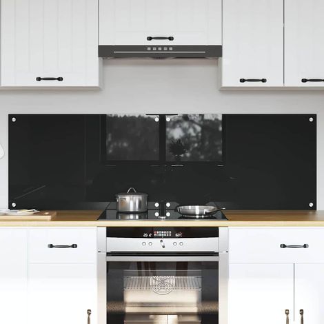 Küchenrückwand 2 pcs Schwarz 80 x 50 cm Gehärtetes Glas