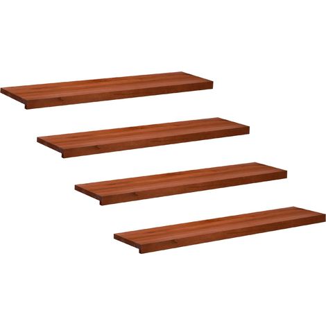 vidaXL Tappeti per scale 4 pz 120 x 25 x 2 cm Marrone