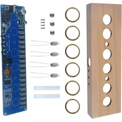 Kit d'horloge électronique à 6 chiffres In14 Nixie avec rétroéclairage RVB pour circuit imprimé DC 12 V 187 x 48 mm (1/5)