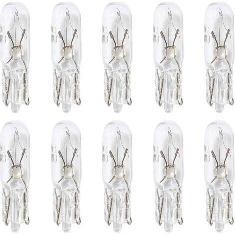 10 PCS 12V T5 W2W LED Incandescent, Lumière Blanche pour Tableau de Bord Voiture, Indicateur Compteur Intérieur Auto, Éclairage Incandescent Remplacement pour Voiture Moto Camion (1/4)