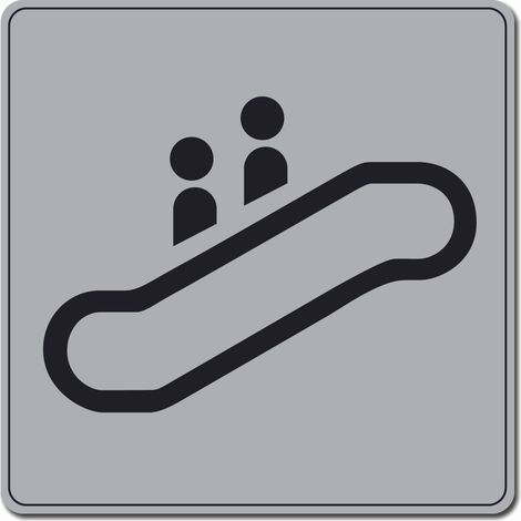 Plaque de porte Escalator - Classique argent 90x90mm - 4330587