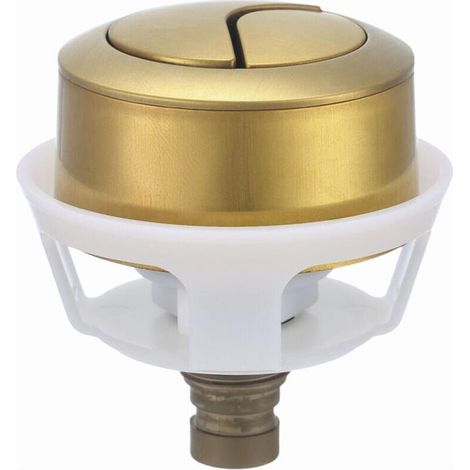 Gold Flush Push Button Replacement Toilet Bowl, Brushed Gold Finish for Concealed Cable Cistern (1/5)