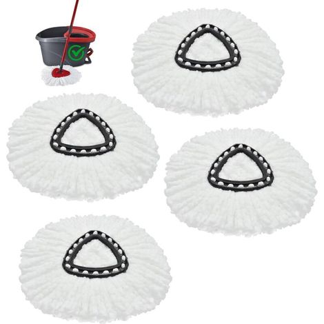 Reusable Mop Pads for Vileda Turbo EasyWring&Clean Spin System Microfiber Replacement Mop Pads, Mop Heads Washable Replacement Mop Cloths