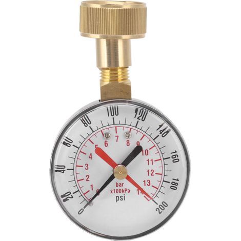 Manomètre de pression d'eau universel en alliage d'aluminium et de fer, de 0 à 200 psi, avec filetage femelle 3/4" pour tuyau de remplacement (1/5)