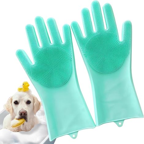 Dog Washing Glove, Paw Washer, Grooming Mitt, Soft Silicone Massage, Baths and Massages for Puppies, Kittens (1/5)