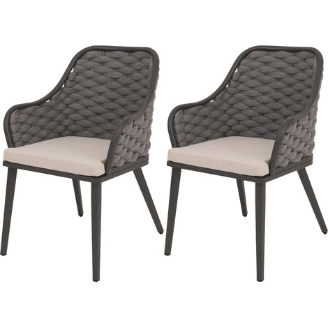 Set de 2 chaises de jardin en aluminium HWC-O16, chaise d'extérieur, olefin (200 g/m2) cor (1/5)