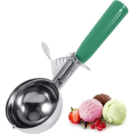 Paletta per gelato multifunzionale ecologica in acciaio inossidabile, adatta per l'uso domestico e in pasticceria. (1/5)