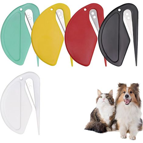 (5-teilig) Langhaar-Katzen-Knotenschneider für Haustiere, multifunktionale Kämme für Katzen und Hunde zum Entfernen von Knoten und abgestorbenen Haaren (1/5)