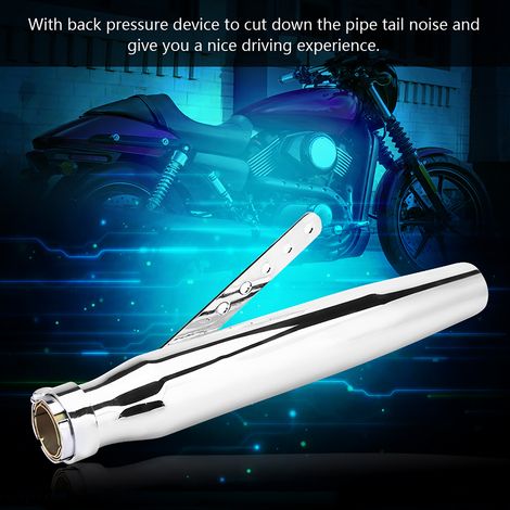 Pot d'échappement silencieux embout tuyau arrière compatible pour moto GY6 argenté (1/5)