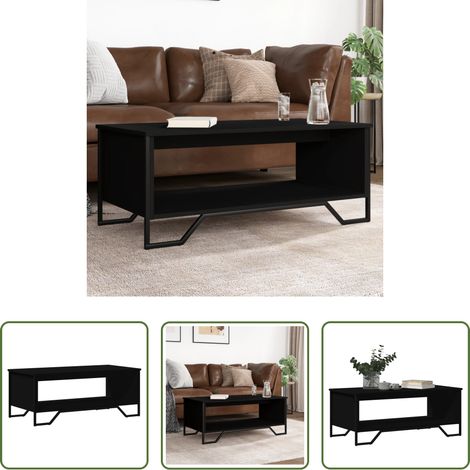 Holzwerkstoff - Couchtisch Schwarz 100x51x40 cm Holzwerkstoff (1/5)