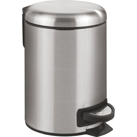 Poubelle de salle de bain en acier inoxydable 3 L – Système de fermeture automatique – Seau intérieur amovible – Dimensions 17 x 25 x 22,5 cm (1/5)
