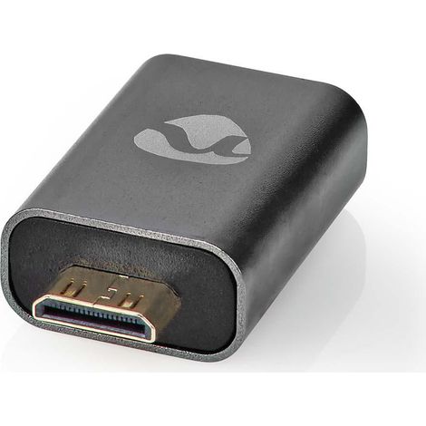 Adattatore hdmi  hdmi maschio  hdmi mini connettore  hdmi femmina  hdmi uscita  placcato oro  dritto  alluminio  grigio con metallo  1 pz  cartone con finestra coperta 38762135 38762135 38762135 38762 (1/5)