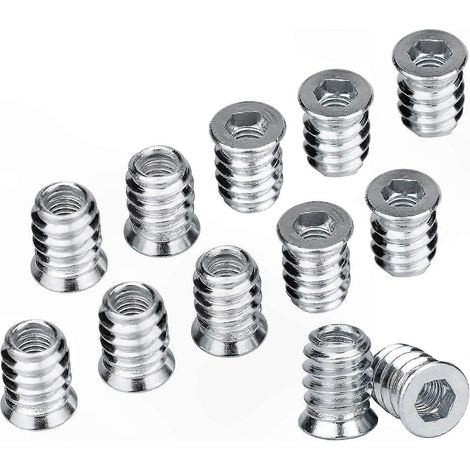 Lot de 100 vis fraisées M6x15mm, inserts filetés à six pans creux, kit professionnel pour montage de meubles (1/5)