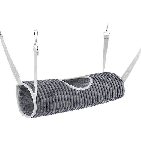 1 Gris Hamac Pour Petit Animal, Lit Hamac Et Cage Tunnel Pour Rat, Hamster, Cureuil, Planeur De Sucre, Accessoires Pour Cochons D'inde, Furet, Cac (1/5)