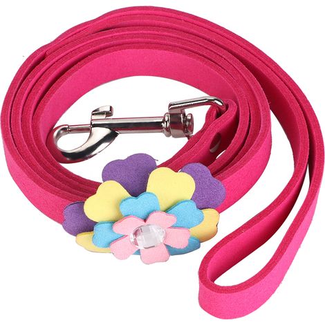 Laisse Pour Chien Avec Fleur - Cordon De Traction Léger - Boucle Sécurisée - Extérieur Et Promenade - 1 Pièce (1/5)