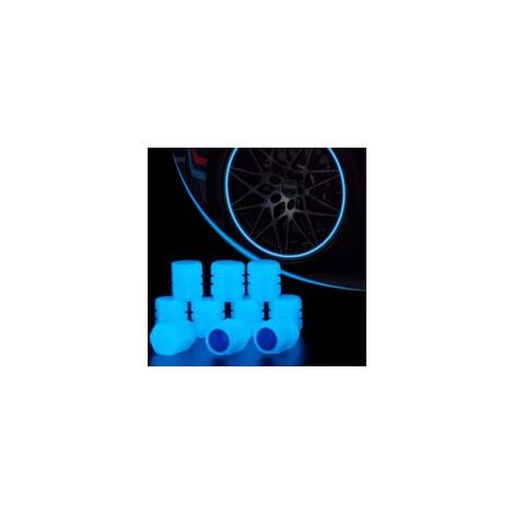 Passend für das 50-teilige fluoreszierende Autoreifenventilkappen-Set von Lntyq, geeignet für Autos, LKWs, SUVs, Motorräder und Fahrräder (blau).