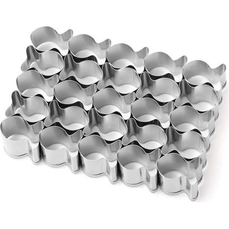 Découpeur Biscuit Forme Poisson Doré, 25 Cavités Acier Inox Anti-adhésif (1/5)