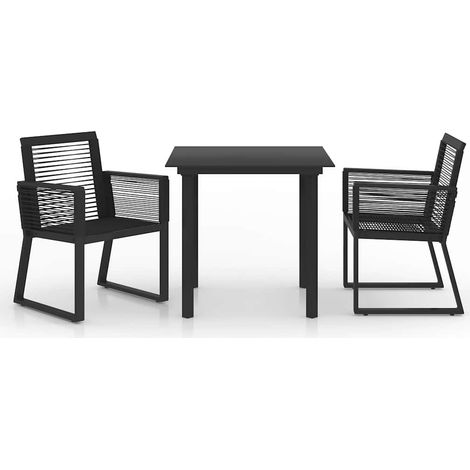 Maison Exclusive - Set da Pranzo da Giardino 3 pz in Rattan PVC Nero (1/5)