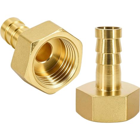 2 Pièces Raccords Laiton, Filetage 1/2 PT Femelle, Diamètre 10mm, Pour Eau Air Huile, Usage Industriel (1/5)