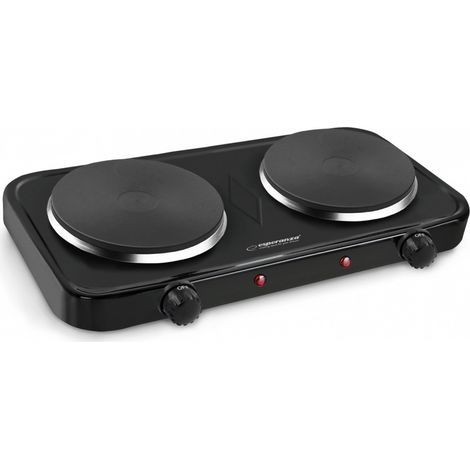 Cuisinière électrique 2 zones de cuisson 1000W – Plaque scellée noire 430mm – Commande rotative – Pour espaces confinés – Tresice France
