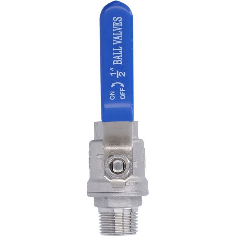 Robinet à bille en acier inoxydable 24 mm, filetage NPT 1/2 pouce, pour arrêt d'eau haute pression 1000 WOG (1/5)