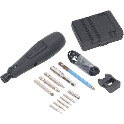 Elektrisches Schraubendreher-Set, gerader, USB-aufladbarer Akkuschrauber mit LED-Leuchte