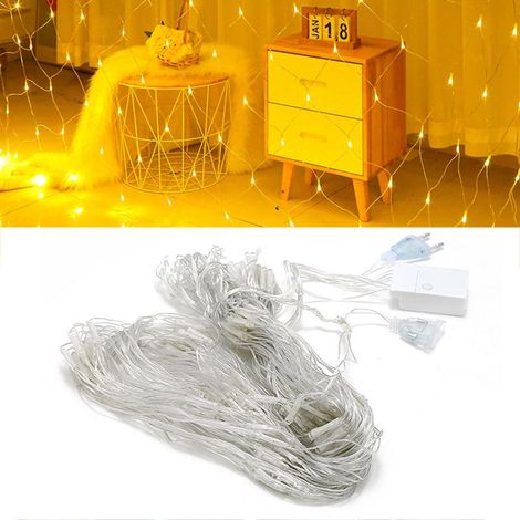 Lumières de Noël extérieures étanches en filet à LED 4.9x4.9ft pour mariage de Noël
