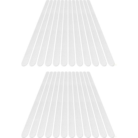 Sollbry 24 Pièces Autocollants Antidérapants Autocollants de Douche Bandes de Sécurité pour le Bain Bandes Antidérapantes Auto-Adhésives Transparentes Autocollants pour Baignoires Douches(2 x 38cm) (1/5)