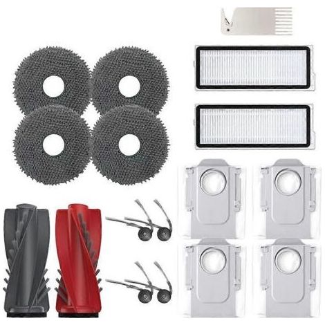 Accessoires pour aspirateur robot Roborock Qrevo 5AE/Curv/CurvC/Curv S5X 5A1 5XC/Edge : brosse, filtre, chiffon de nettoyage et sac à poussière (1/5)