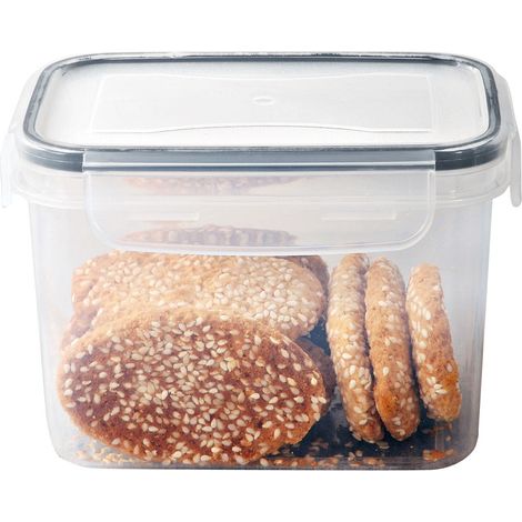 Contenant De Stockage Alimentaire - Couvercle Etanche En Plastique Transparent - Pour Farine Sucre Riz Céréales Pâtes - Lot De 6 Tailles (1/4)