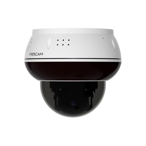 Foscam D8ET 4K 8MP PoE IP Dome Cámara de Vigilancia con Función PT motorizada, Detección AI Persona y Vehículo, Protección Vandálica IK10 (Blanco)
