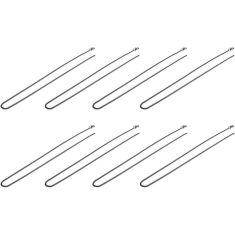 Lot de 8 chaînes gourmettes en aluminium de 1,2 m chacune, à boucle ronde, pour la fabrication artisanale de panneaux publicitaires. Couleurs : argent et noir. (1/5)